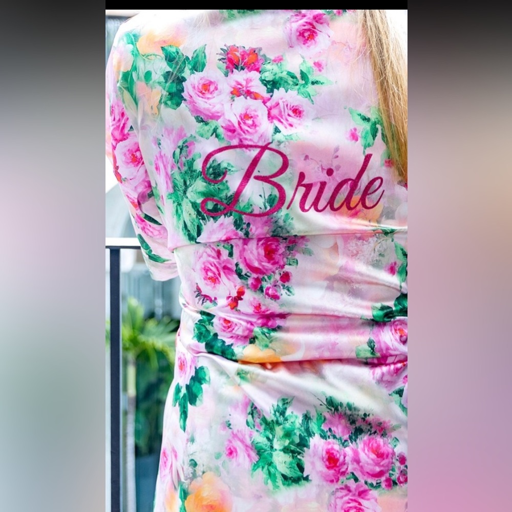 David’s Bridal Silky Floral Bride Robe